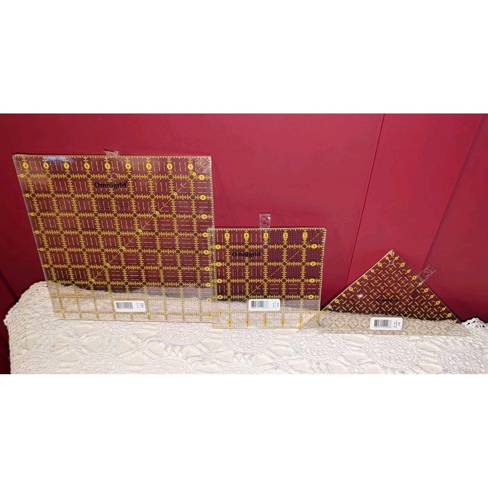 Omnigrid Rulers Lot Of 3 Right‎ Triangle Up To 6", 6.5", 9.5" Square Quilting
